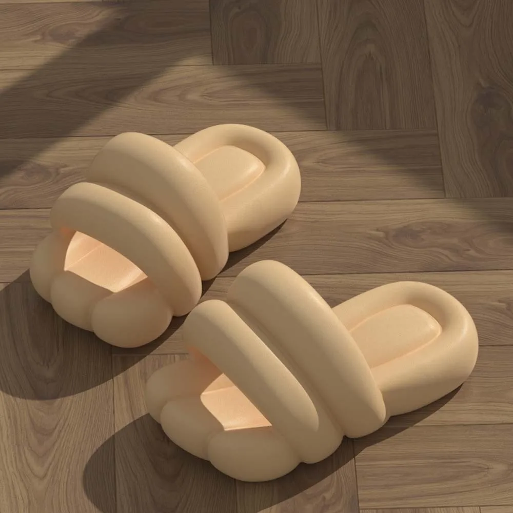 Creative Soft Summer Cloud Slides EVA Solid Color Plus Size Slippers Resilience Candy Color Flat Bottom Slippers Men