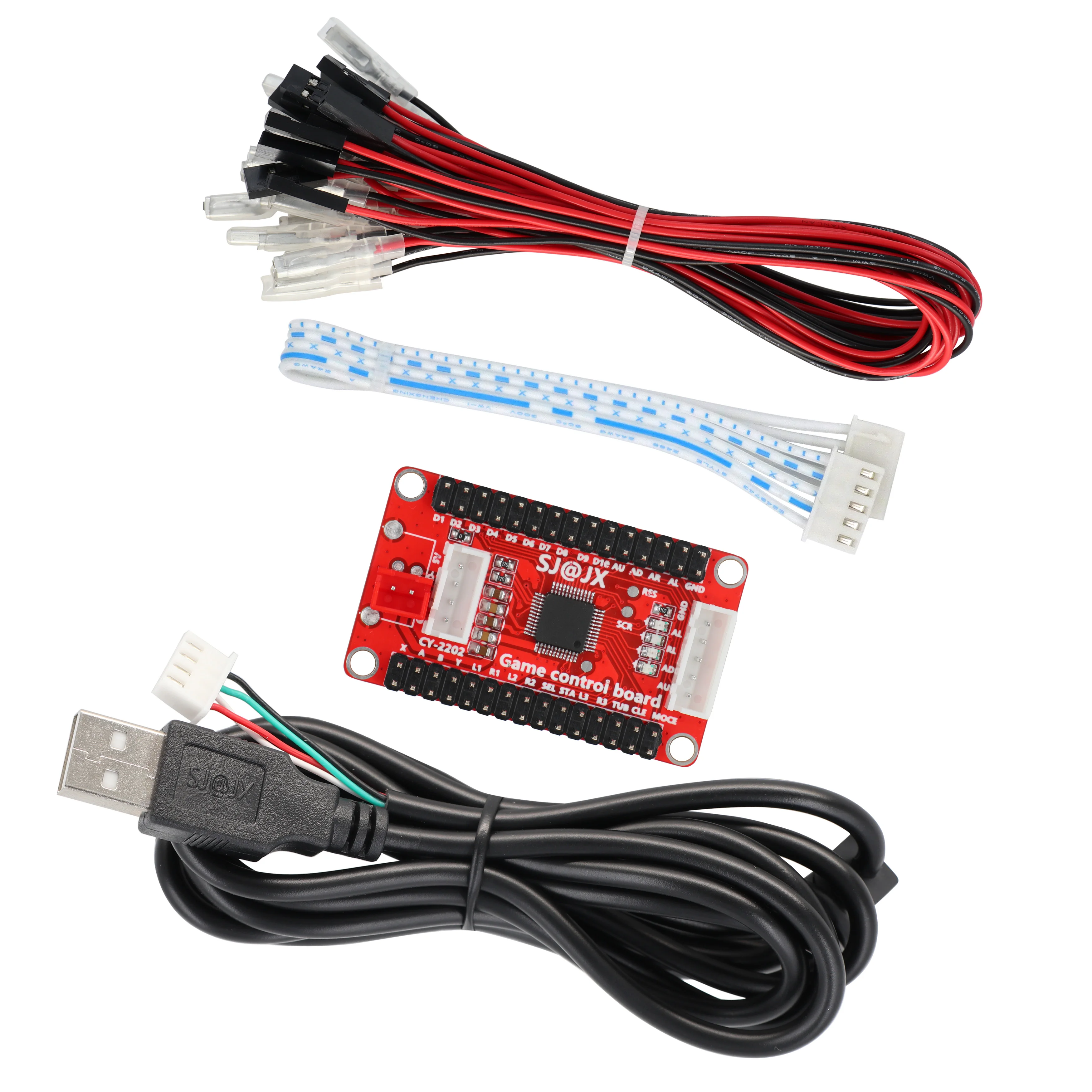 Nuevo codificador USB Arcade Zero Delay PC PS3 Switch Raspberry Pi Nintendo a JOYSTICK para JOYSTICK de 5 pines y botón de 2,8 MM