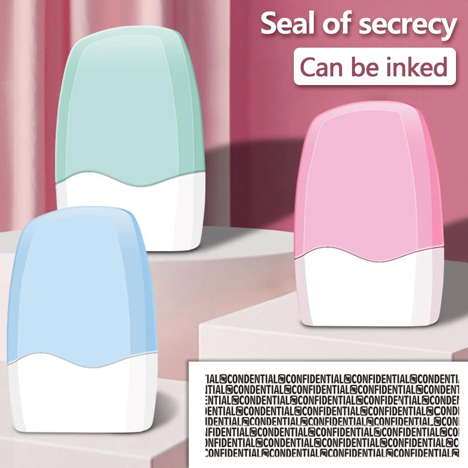 Confidential Roller Stamp Reusable Ink Address Eraser Roller for Privacy Protection Security Stamp for Bills Tax Business School