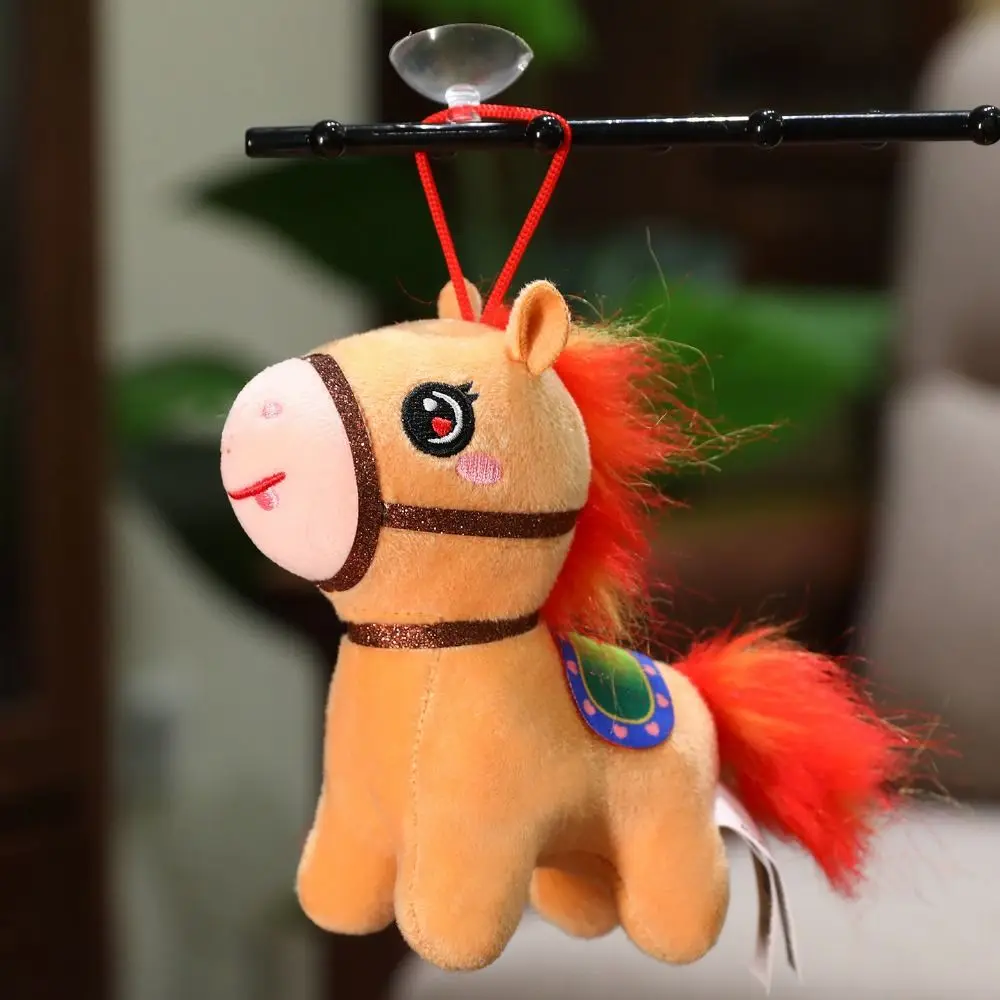 Cartoon Chinese Dierenriem Paard Pluizig Paard Zacht Knuffeldier Paard Schattige Pluizige Knuffel Pop Home Decor