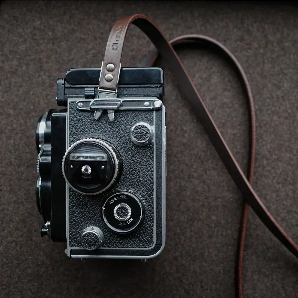 Leather Portable Camera Wrist Strap Pure Leather Wrist Strap Scissors Type Buckle for Rolleiflex 3.5F/2.8F