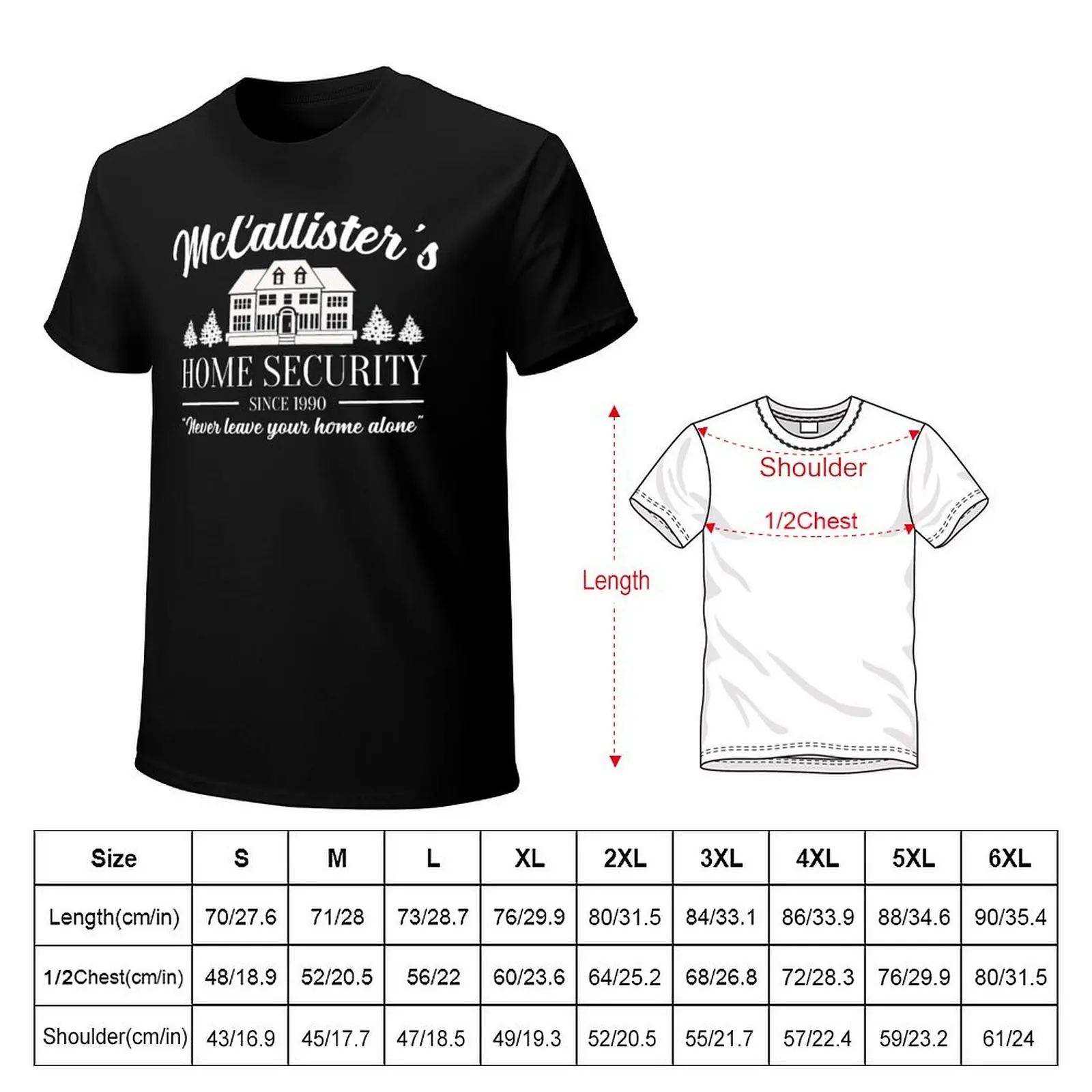 McCallister Home Security T-Shirt Basic Short Sleeve Cotton Blend T-Shirt
