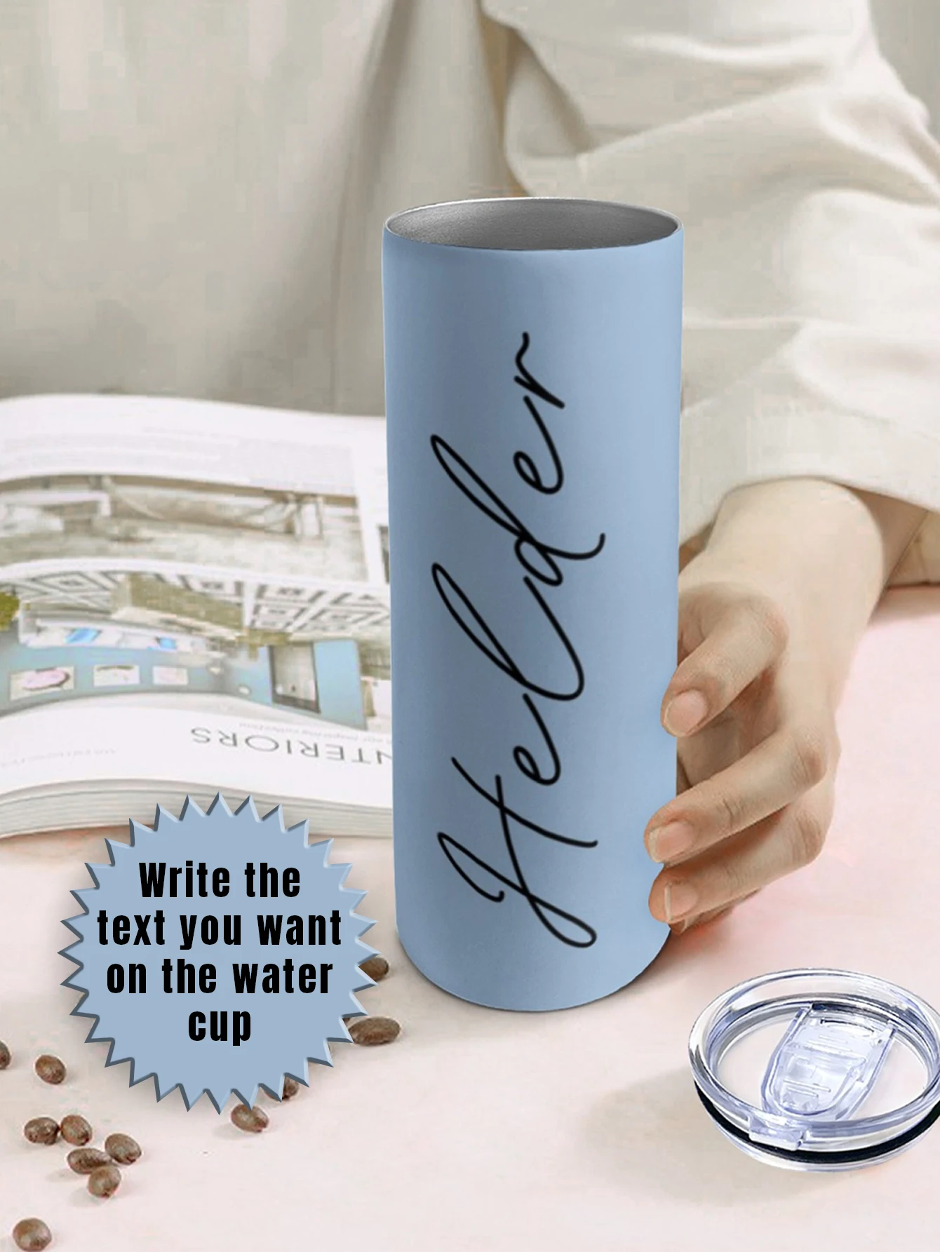 

Узкий стакан на 20 унций с соломинкой, использующий фото имя, стакан на заказ, персонализированная чашка, стакан на заказ, дорожная кружка