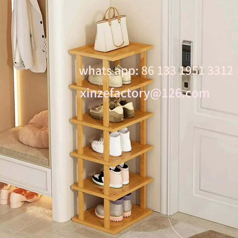 

Customizable Bamboo Shoe Rack Six Layers Stable Structure Small Shoe Cabinet Home Dormitory Entryway Shoes