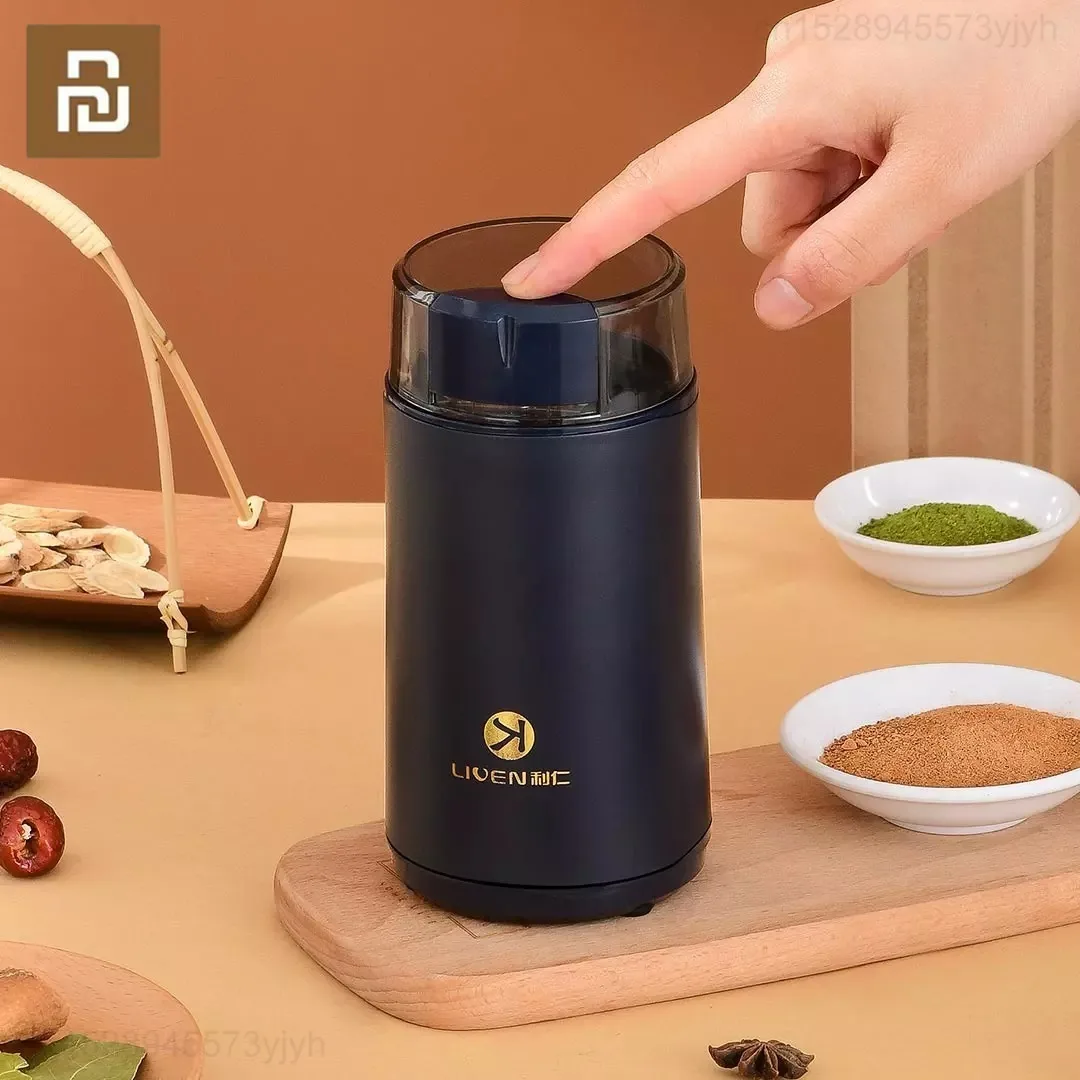 

Youpin Liven Mini Electric Coffee Grinder Cafe Nuts Herbs Grains Pepper Tobacco Spice Flour Home Coffee Beans Grinder Machine