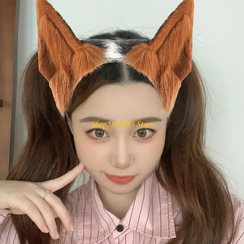 DXAE 모피 만화 코스프레 머리띠 논슬립 모피 귀 헤어밴드 의상 이벤트용