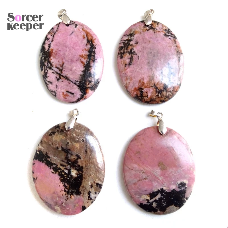 Women & Men Fashion Jewelry Pendants Necklaces With Chain Wholesale Rhodonite Jasper Beads Quartz Stone Colares Femininos QS307H