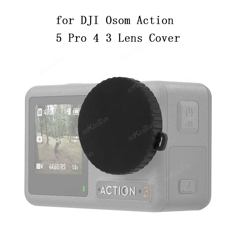 غطاء غبار عدسة الكاميرا لـ DJI Osmo Action 5 Pro غير قابل للانزلاق من السيليكون حماية العدسة Action 5 Pro ملحقات الفيلم المقسى للكاميرا