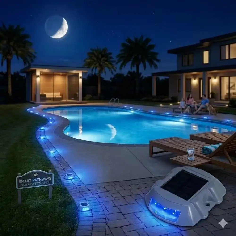 Smart Solar Road Stud Solar Powered Casting Aluminum Driveway Light Reusable Pressure Resistance Solar Pathway Light Driveway
