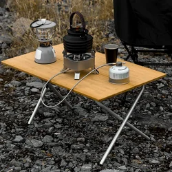 Bamboo Folding Table Outdoor Camping Table Portable Picnic Folding Desk Aluminium Alloy Foldable Table mesa plegable Furniture