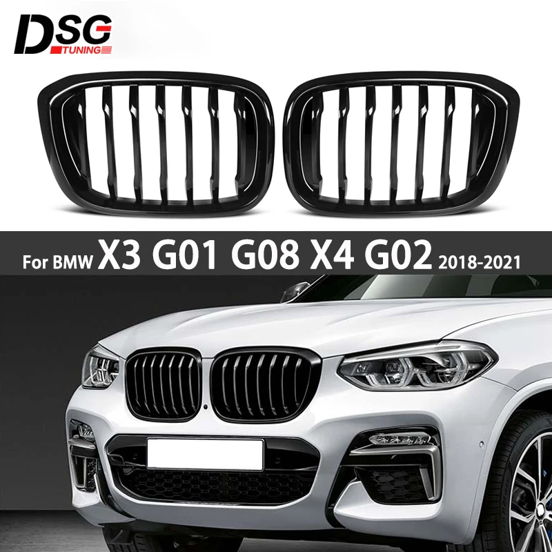 

Front Kidney Grill ABS Gloss Black/Matt Black/M-tri Color For BMW G01 G02 Bumper Racing Grille X3 X4 xDrive20i xDrive30i 2018+