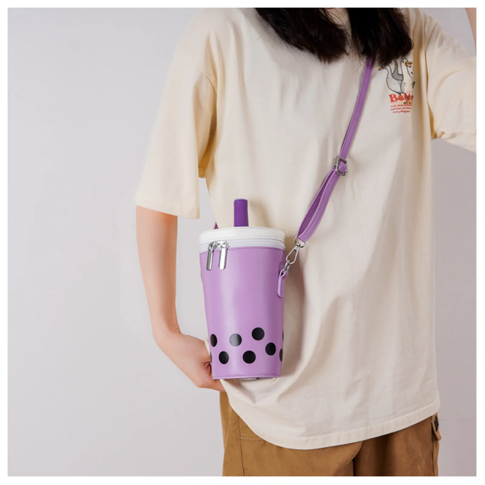 Personalized Bag for Women New Trend Cute Cartoon Milk Tea Cup Shaped Bags Small Pu Bucket Bag Shoulder Bag Lady Crossbody Bags