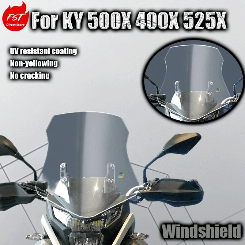 For Kove 500X 400X 525X modified windshield heightened windshield transparent imported windshield