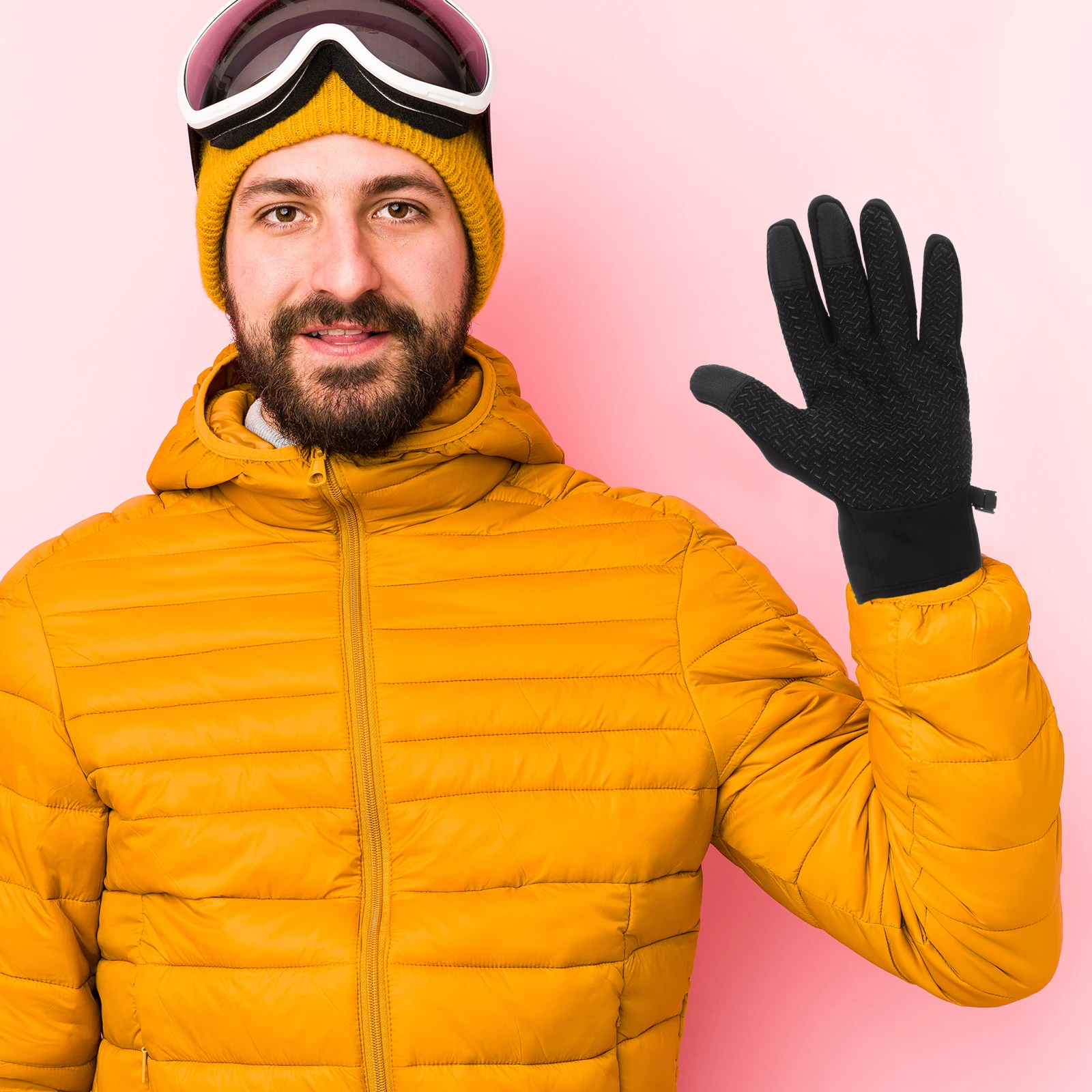 

Touch Screen Gloves Waterproof Warm Thicken Windproof Fitness Heated Bike Protective Small Zipper Polyester Nonslip Riding
