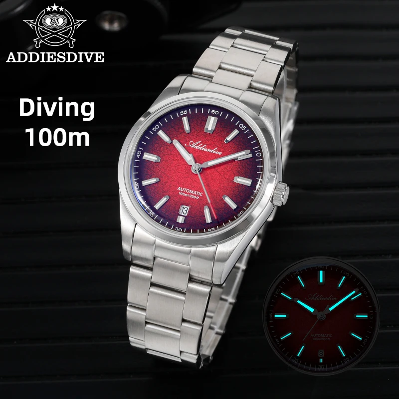 ADDIESDIVE New 2026 Luxury Men's Mechanic Quartz Analog Watch Super Luminous Steel Watch 10Bar Bubble Glass Personalized Watches view 4