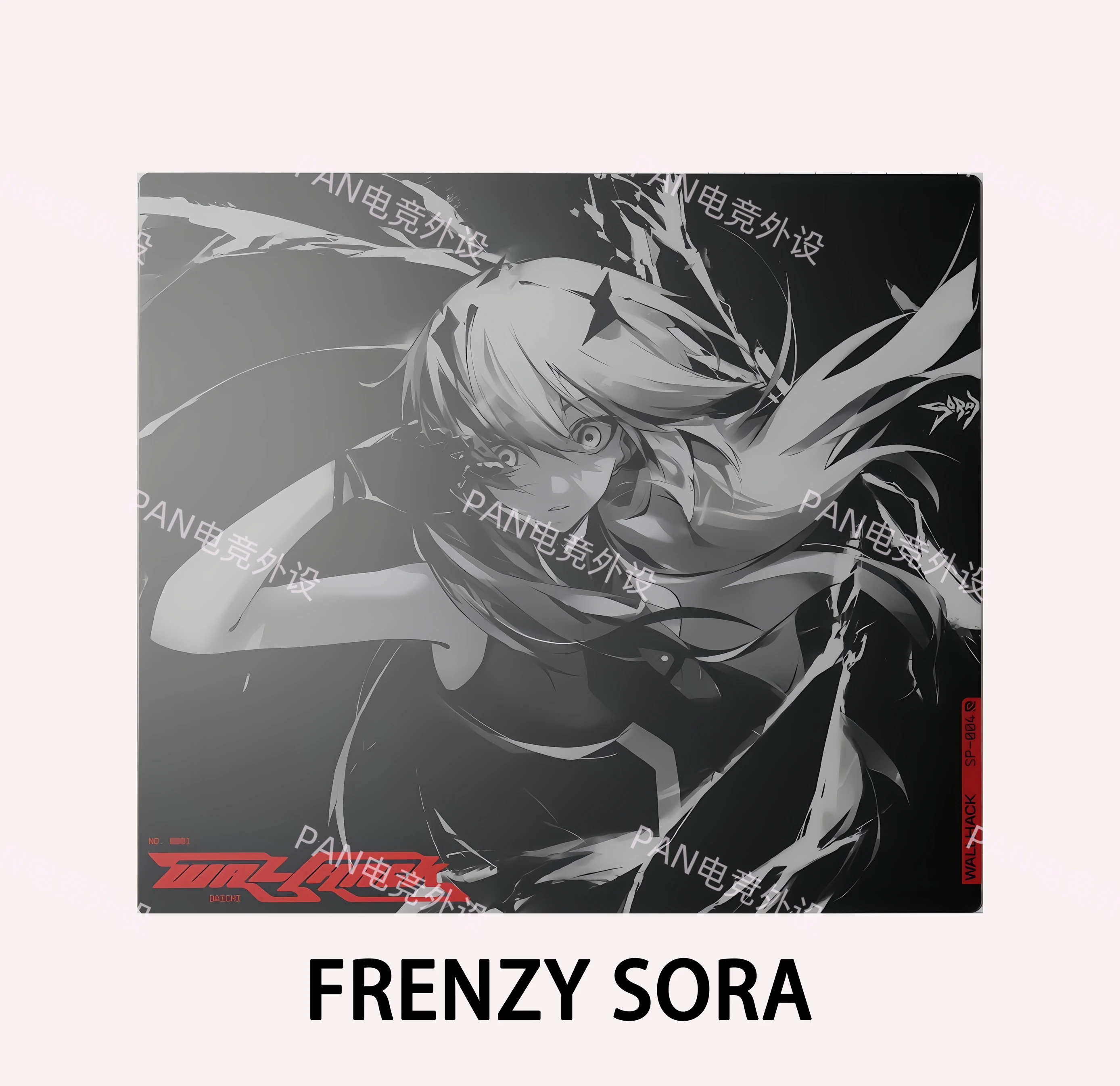 Игровой коврик для мыши Custom Coating Glass WALLHACK4.0 Frenzy SORA Faith Yume с полным покрытием, ультратихий, для киб