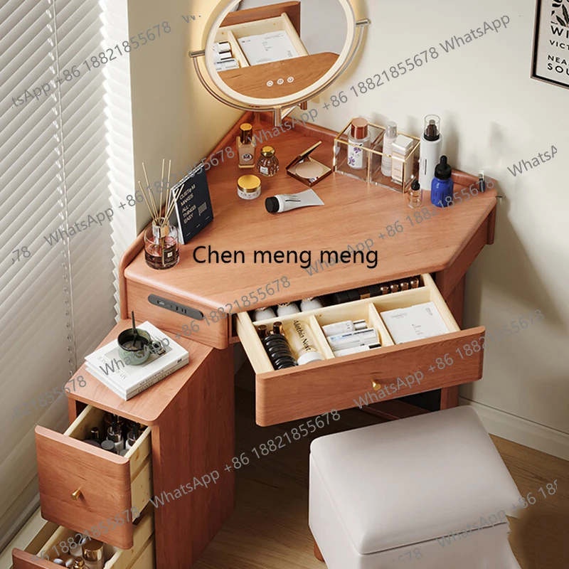 

Corner Bedside Vanity Table Modern Drawers Small Chair Dressing Table Vintage Cosmetics Mesa De Maquillaje Trendy Furniture