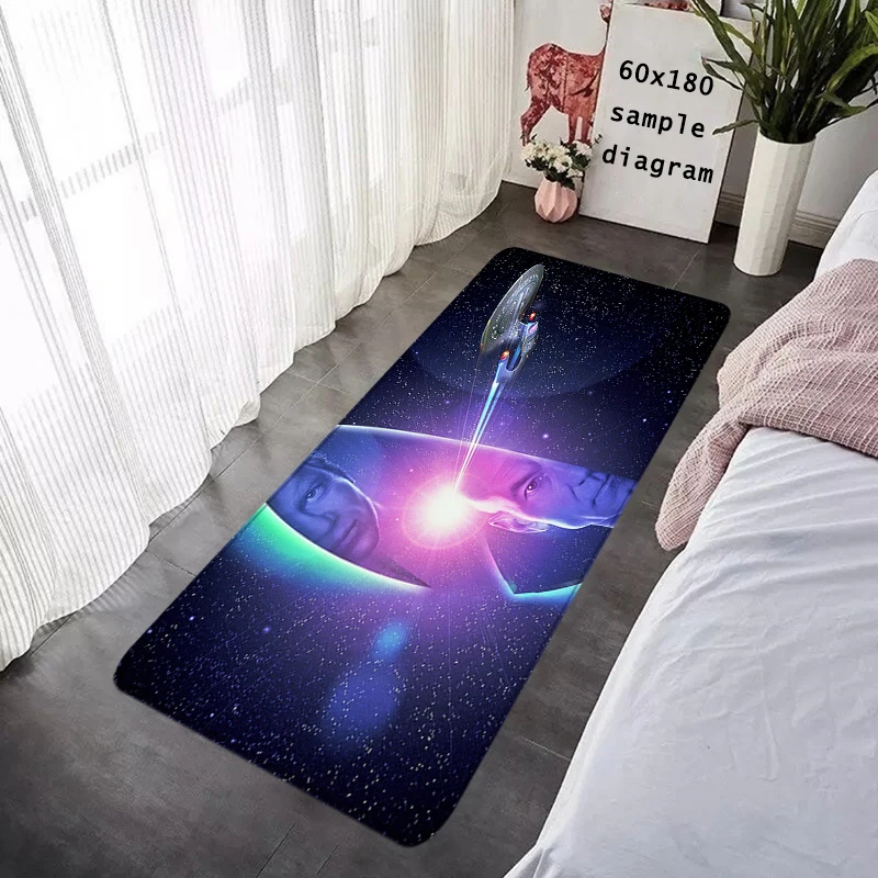 S-Star T-Trek Rug USS Enterprise Printed Beyond JTK Spock, Non-Slip Door Mat, Washable Anti-Slip Rug for Home Living Bathroom