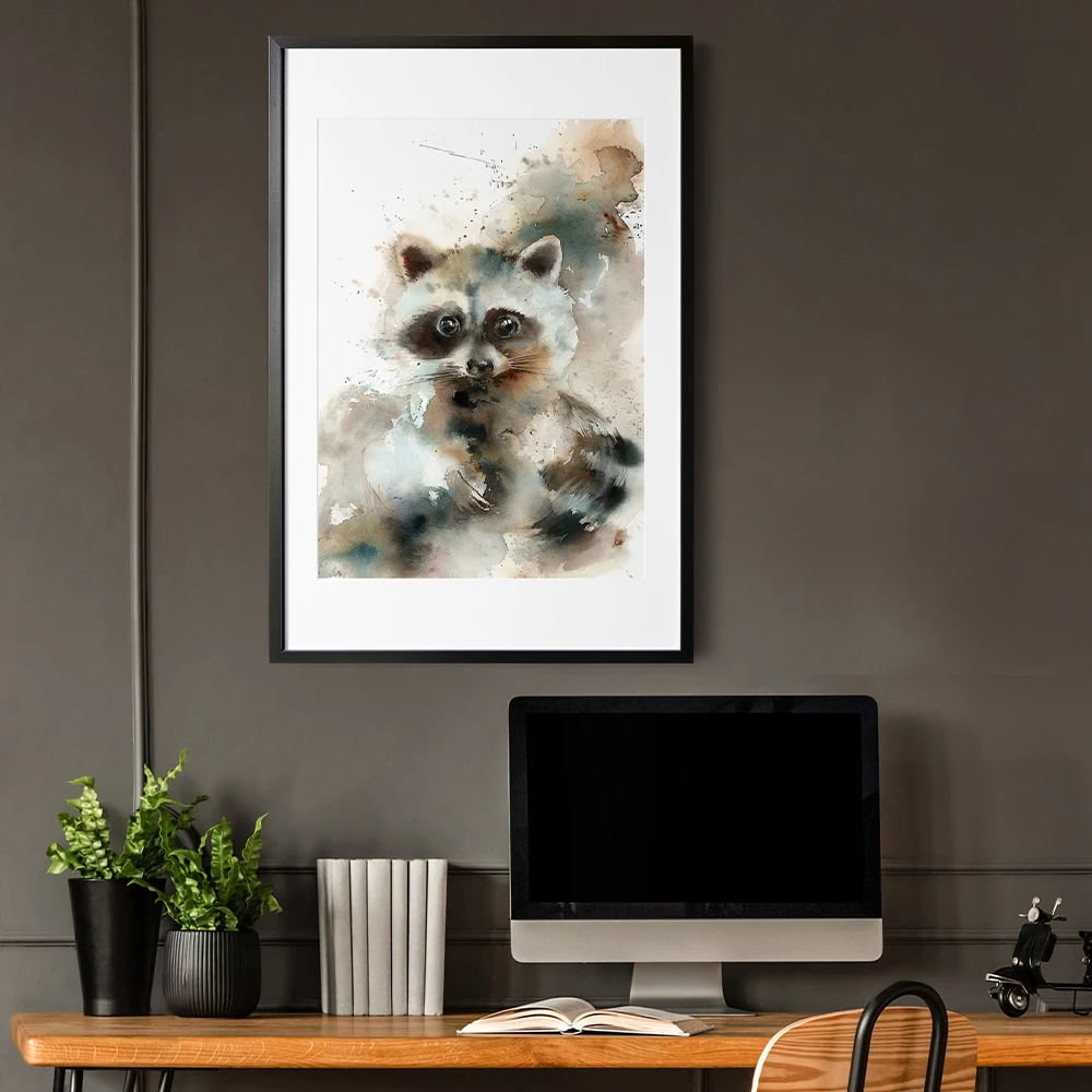 

Raccoon Painting Art Print Cute Raccoon Watercolor Print Art Woodland Art Kids Room Wall Decor Home Decoration living room decor