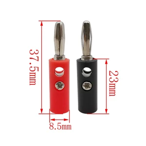 10 Pasang Steker Pria Pisang 4mm + Konektor Soket Wanita Terminal Sekrup Pengikat Pos Adaptor Speaker Audio Hitam Merah 6 pos penjilidan penjualan terbaik - №