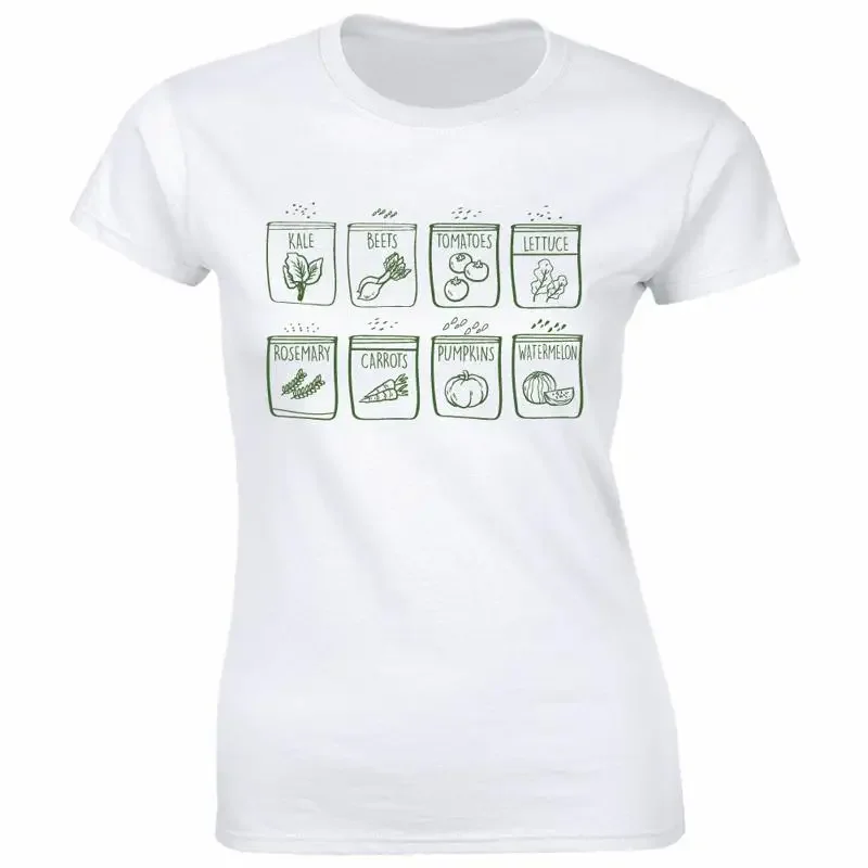 Gardeners Vegetables Fruits Lover T Shirt Vegetarians Vegan White For Women