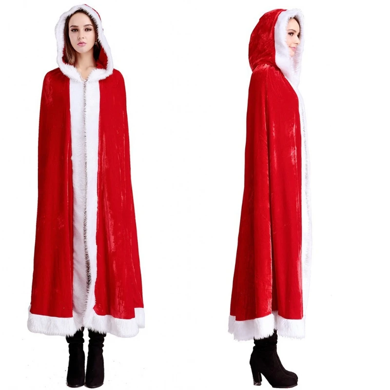 Weihnachten Mantel Für Frauen Samt Cape Mantel Kapuze Mantel Santa Kleid Dropship