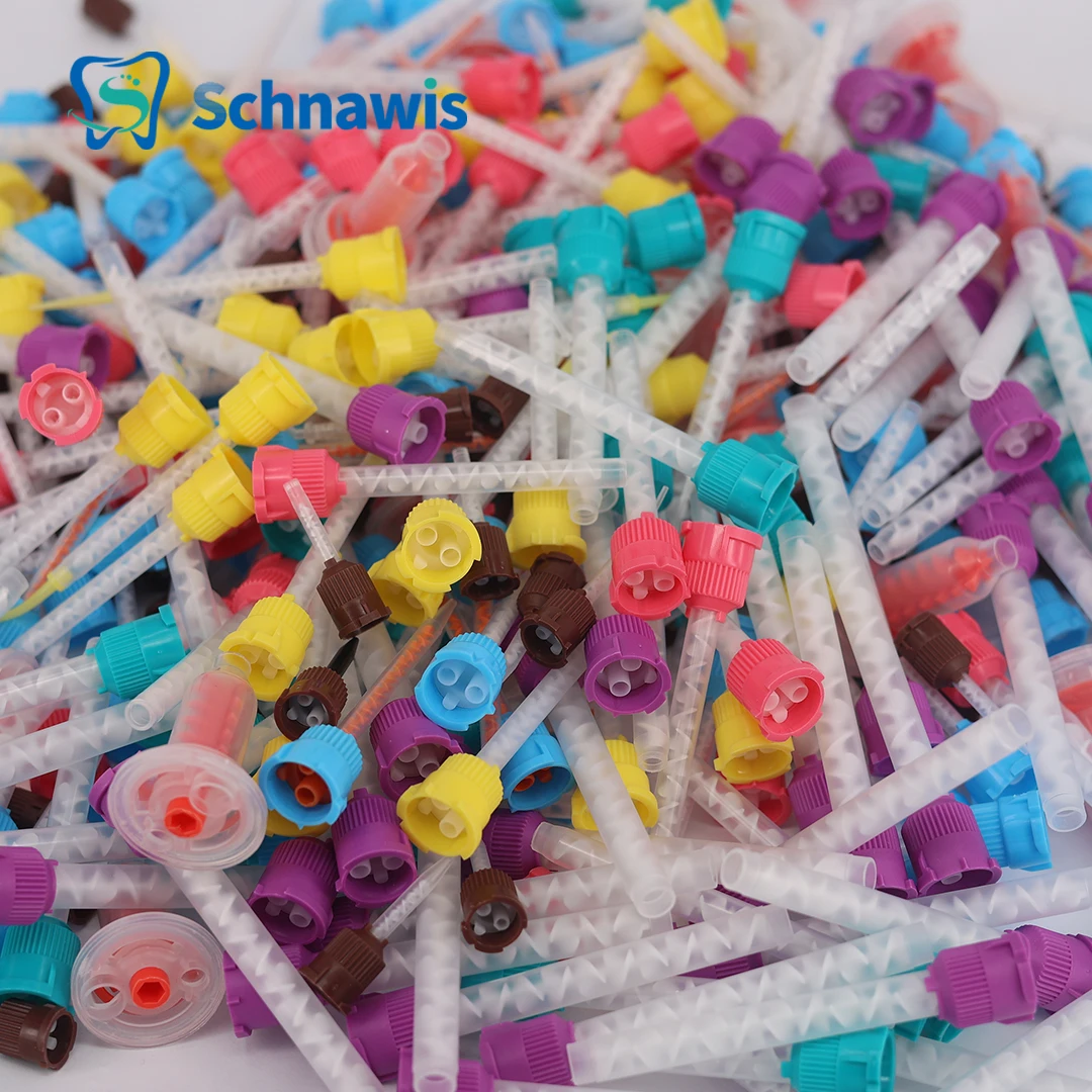 50Pcs/bag Dental Mixing Tips Impression Materials Lab Denture Color Tubes Disposable Silicone Rubber Dentistry Material