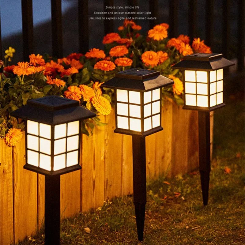 

Outdoor Solar Lawn Lamp 2Pack Solar House Shape Ground Lights Garden Courtyard Walkway Night Light Home Decor Landscape Lighting