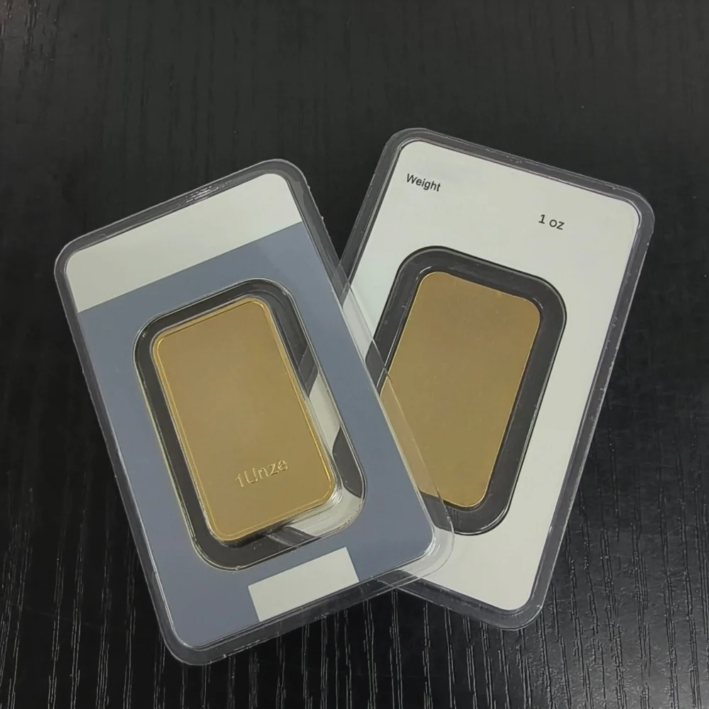 Barre en cuivre plaqué or 1oz, très demandée, dans un emballage scellé bleu, non magnétique, 2,5g/10g/20g, avec numéro de série différent, idéale pour un cadeau.