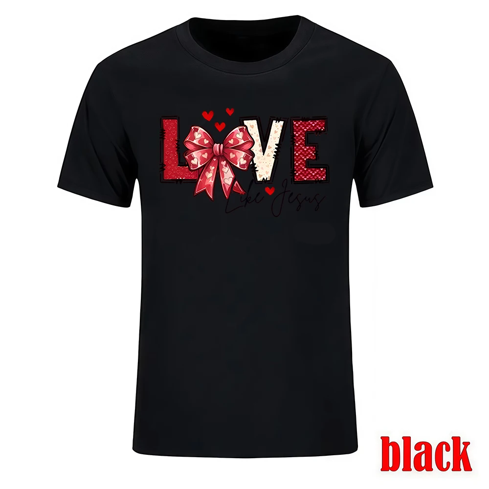 커플 티셔츠 프린트 라운드넥 남녀 여름 스트릿웨어 탑 발렌타인데이 선물 남자친구 여자친구 2026 그래픽