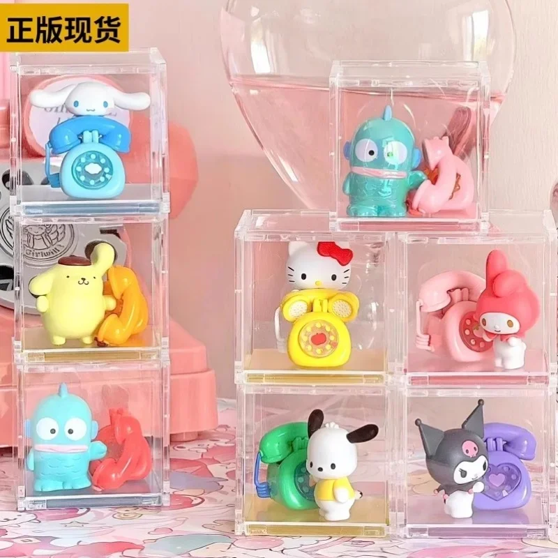 Sanrio Characters Love Calling Series Anime Figures Mini Box Kuromi Melody Cinnamoroll Cartoon Peripheral Desktop Room Decor