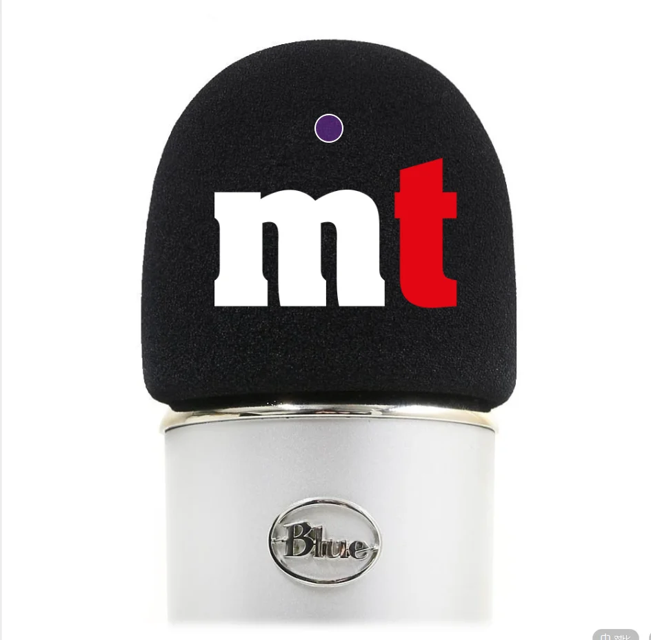 تخصيص شعار الميت القط رغوة ميكروفون الزجاج الأمامي بوب تصفية ميك الإسفنج الزجاج الأمامي ل الأزرق يتي برو الأزرق السرعوف