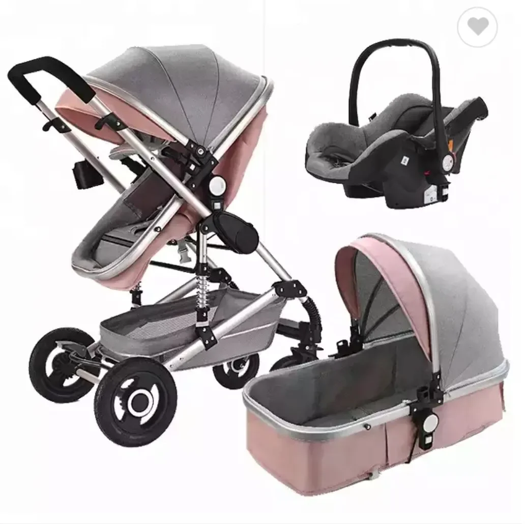 Best-selling 3-in-1 folding stroller, a variety of colors are available, the aluminum alloy structure is strong and durable