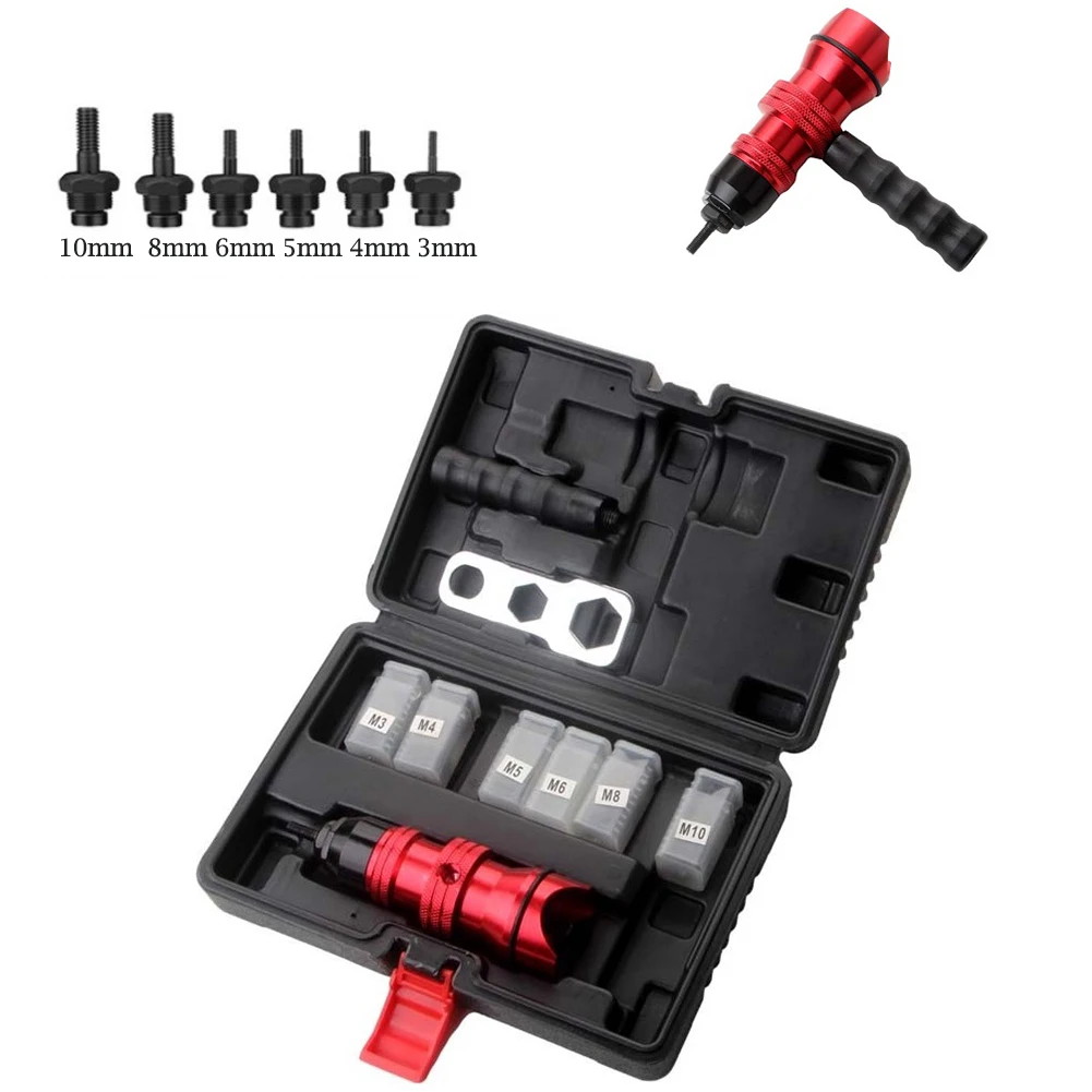 Rivet Nut Tool Riveting 3-10mm Electric Drill Adapter Insertion Nut Riveter Tool For Metal Wood Working Home Repair