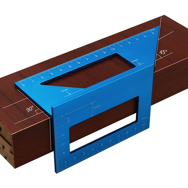 Multifunctional 45 90 Degree Aluminum Alloy Angle Ruler Accurate Woodworking Square Marking Gauge Carpenter Tool