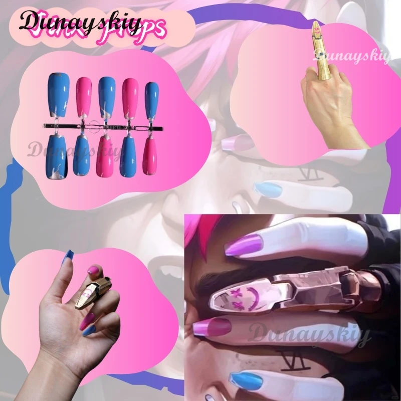 Arcane Jinx Cosplay LoL TV 2 Jinx Cosplay Nails Finger Cosplay Jinx Cosplay Prop Women Halloween Roleplay Props Customized