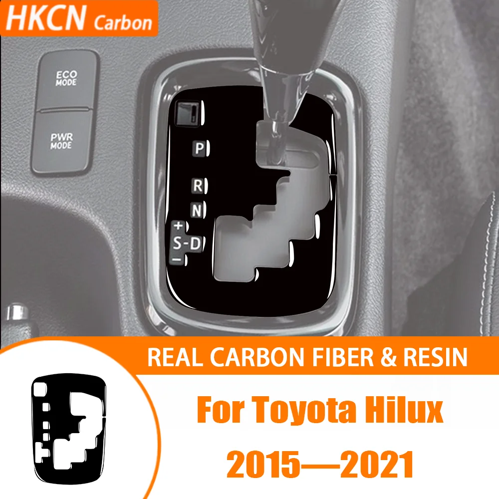 

Real Carbon Fiber Console Gear Shifter Indicator Panel Car Interior Accessories Modified Trim Sticker For Toyota Hilux 2015—2021