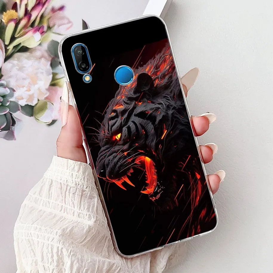 لغطاء حافظة هاتف هواوي P20 لايت ANE-LX1 ANE-LX2 ANE-LX3 غطاء كرتوني شفاف لهاتف هواوي P20 Lite Nova 3e Capa