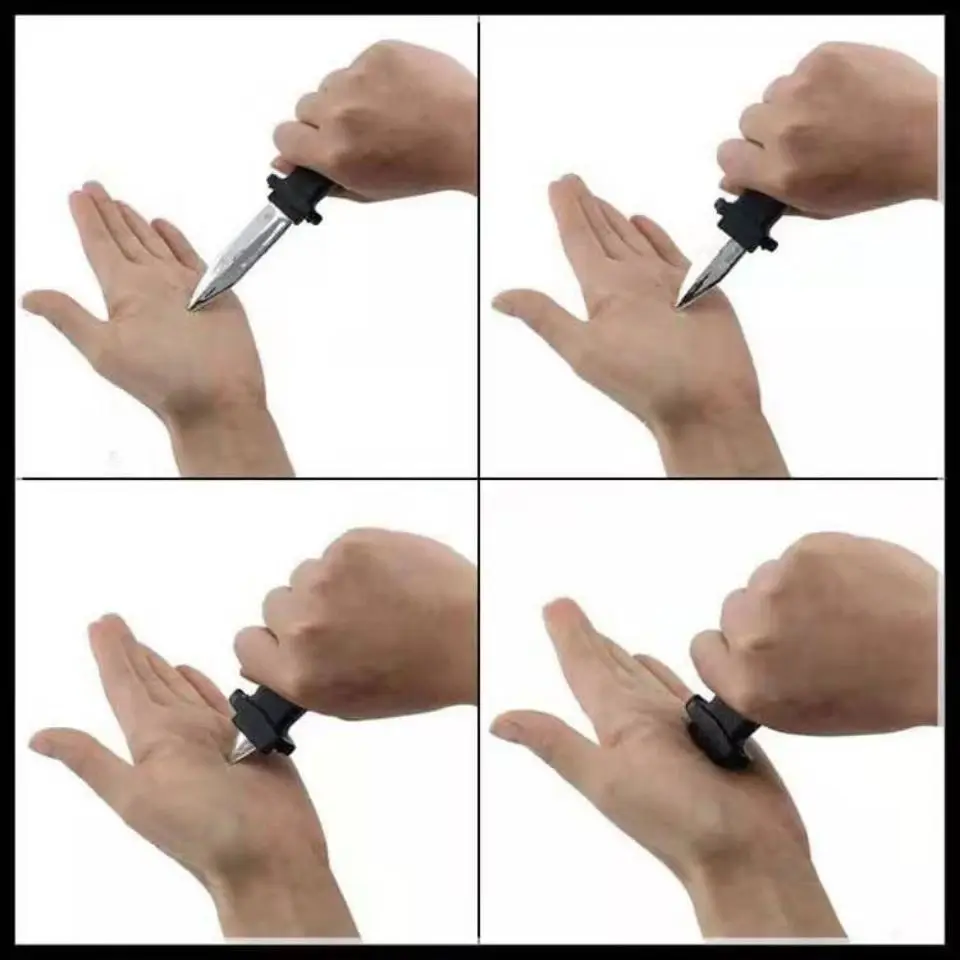 أطفال الدعائم لعبة نكتة المزحة الدعائم سكين نكتة ماجيك البلاستيك قابل للسحب سكين مخيف خدعة وهمية سكين مضحك مثيرة للاهتمام هدية #4