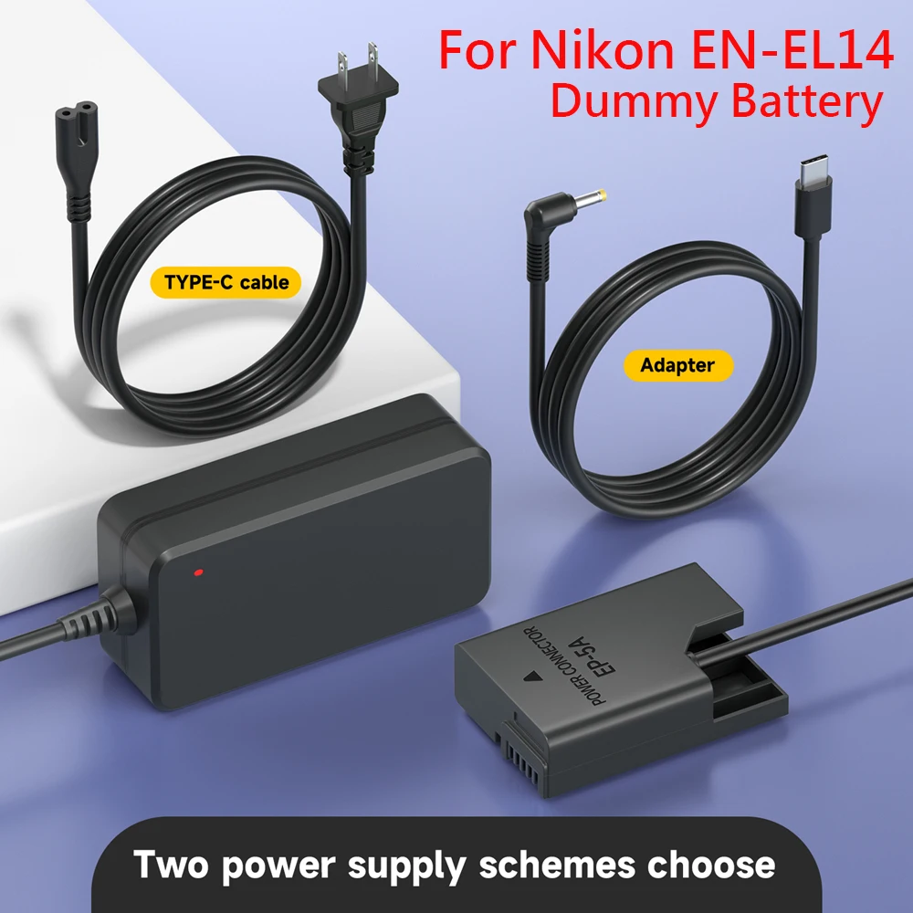 EN-EL14 EN EL14 Dummy Battery ENEL14 DC Coupler AC Power Adapter for Nikon D3200 D3300 D3400 D3500 D5100 D5200 P7100 P7700