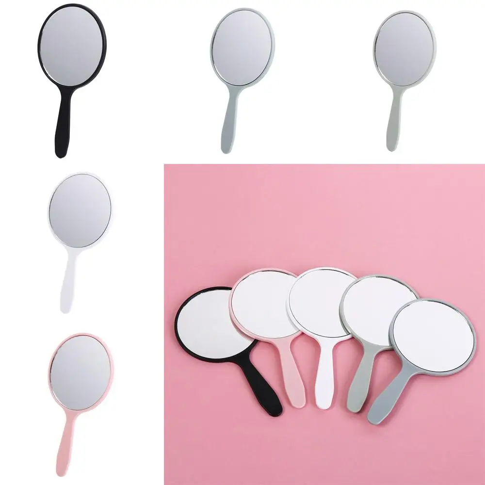 Creative DIY Makeup Mirror Small Handheld Round Handheld Mirror Anti-fall With Handle Portable Mirror Bedroom