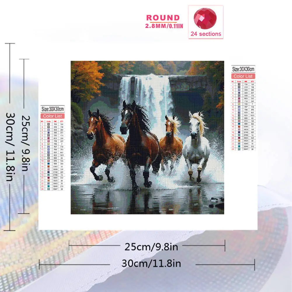 Evershine Diamond Mosaic Horse Animal Painting Waterfall Acrylic Craft Supplies DIY Embroidery New Arrival Decor For Home