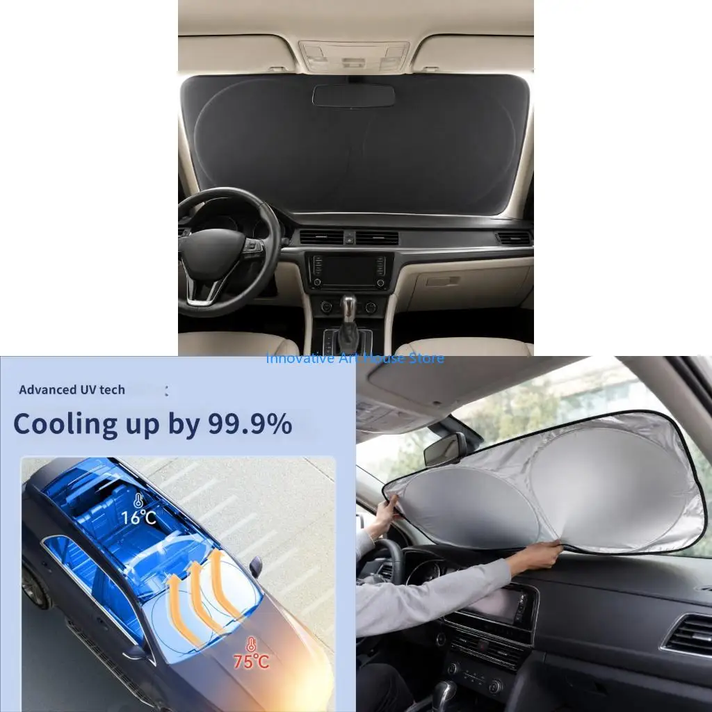 E1PC Windshield Screen Cover for Parked Car, 150 x 70 Front Glass Panel