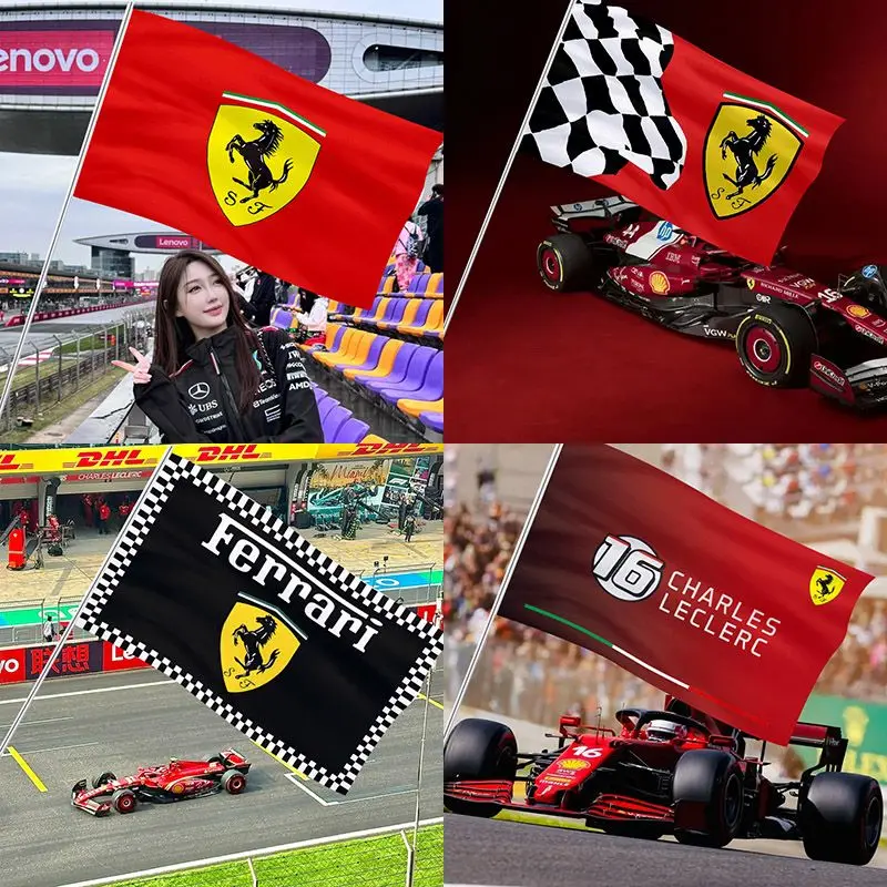 Para Ferrari F430 Stradale 458 488 599 612 F12 F1 Fleet Racer tira bandera rejilla sostiene bandera nacional bandera grande carrera soportes saludables