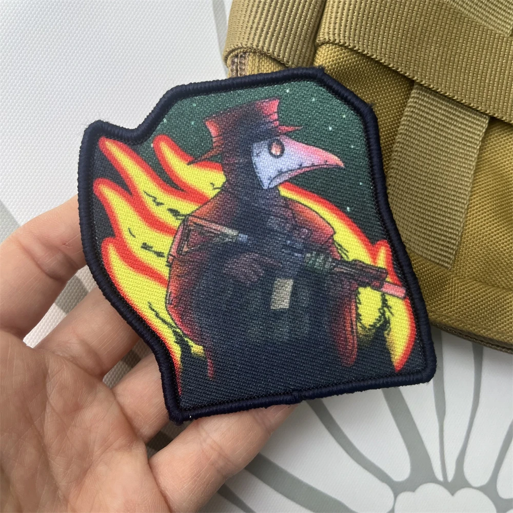 Plague Doctor Morale Tactical Patch Badge Military Armband Printed Hook and Loop Patches Clothing Backpack Sticker