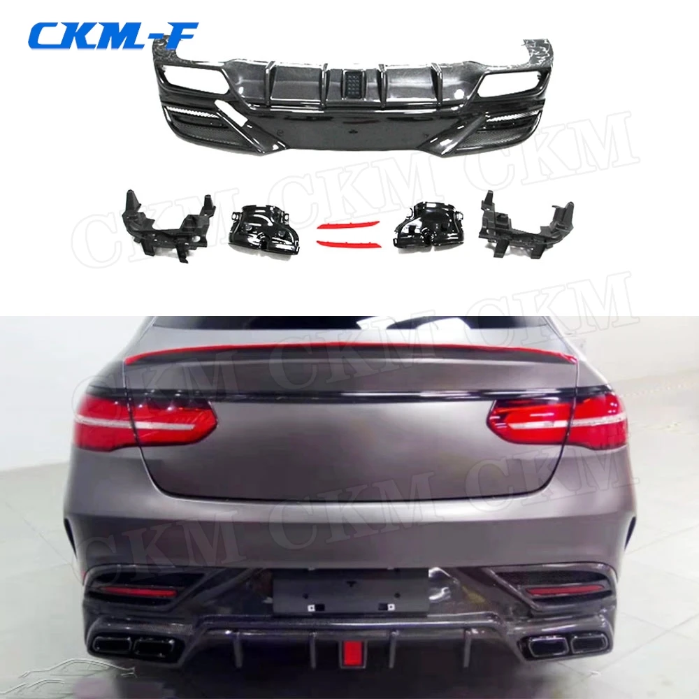 

Carbon fiber Material Rear Bumper Diffuser with Exhaust Tips For Mercedes Benz GLE Class W292 GLE350 GLE63 AMG Coupe 2016-2019