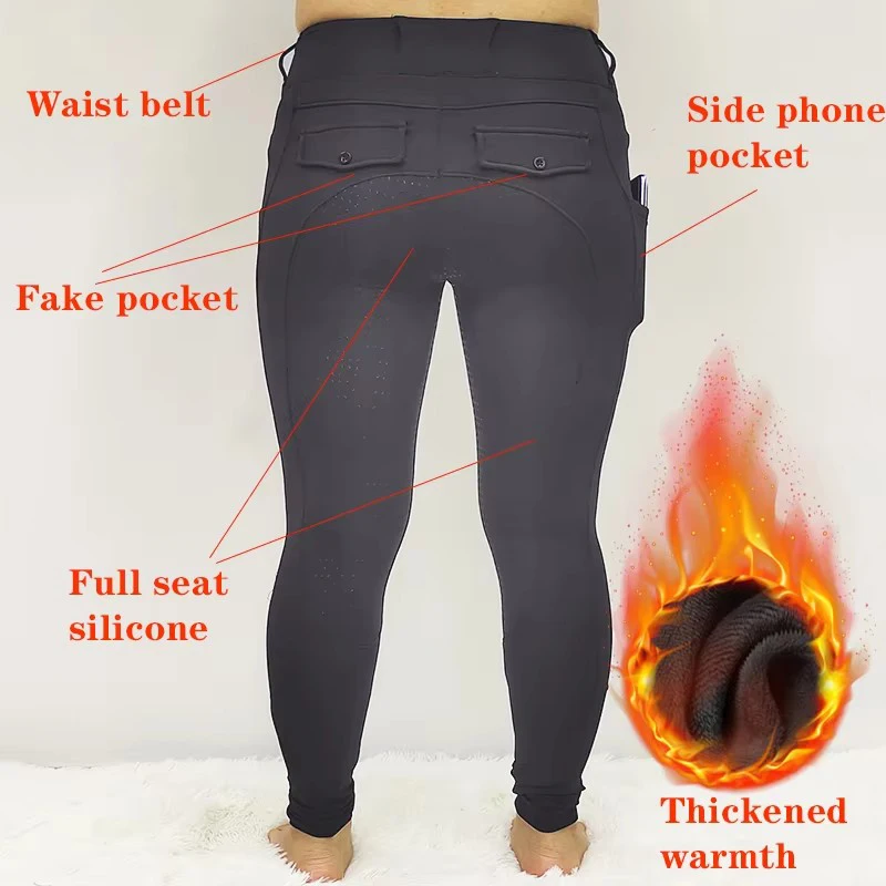 Outono lã fina calças equestres mulheres equitação leggings silicone quente pelúcia calças de equitação antiderrapante treinamento collants