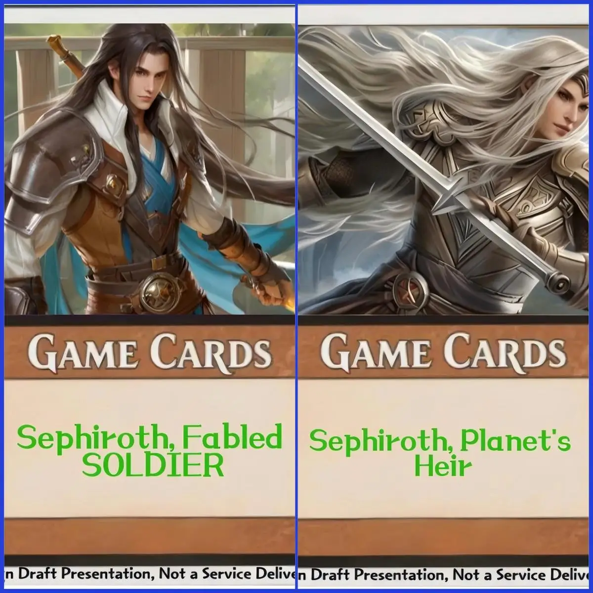 

Selling Holo part Sephiroth, Fabled SOLDIER Vivi Ornitier Y'shtola, Night's Blessed Cloud, Midgar Mercenary best proxy quality