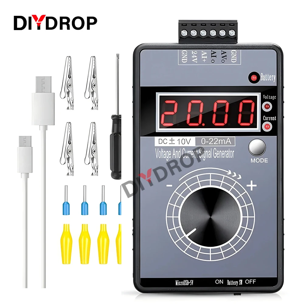 

DC 0-10V 4-20mA Analog Signal Generator Adjustable Voltage Current High Precision 0-5V/3V/1V 0-22mA Debugging Source Calibrator