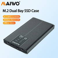 MAIWO M.2 Duplicator Dual Bay Clone Enclosure 20Gbps USB C 3.2 Gen2 USB to NVMe SSD Docking Station Support Offline Cloning